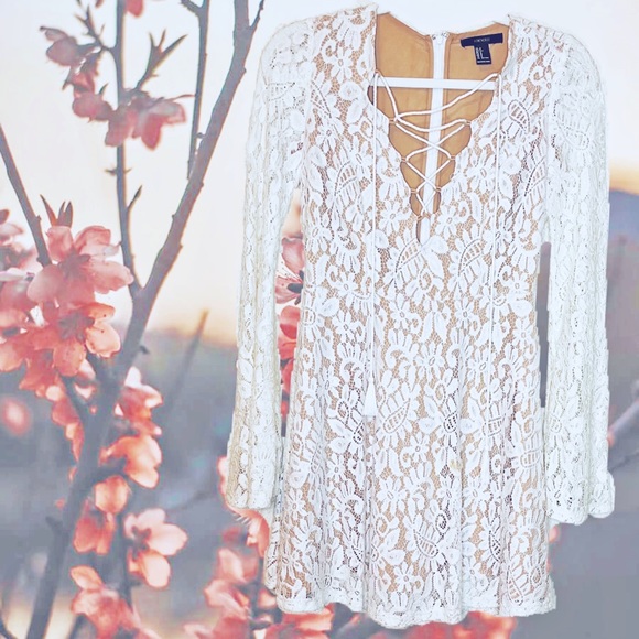 forever 21 dress white lace Forever 21 White Lace Mini Dress S (4-6) New